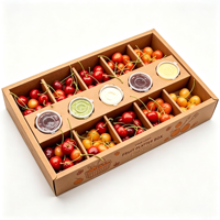 Boîte en papier kraft multi-compartiments, carton d'emballage pour fruits, étui personnalisé imprimé pour plateau de fruits frais