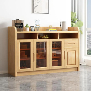 Dazhang Jiaju Solid Wood <b>Sideboard</b> 900mm High With Glass Doors Storage Cabinet For Kitchen And Living Room - Product Image 3
