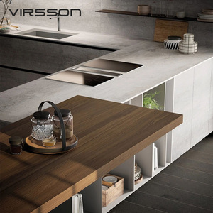 Armoire de cuisine modulaire durable et écologique avec portes en PVC, glissières de tiroir, charnières et robinet pour usage en villa - Product Image 3