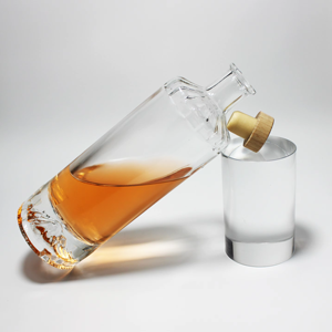 Hot bán hàng biểu tượng tùy chỉnh rỗng vòng rượu <span class=keywords><strong>Vodka</strong></span> Chai <span class=keywords><strong>500ml</strong></span> 700ml 750ml Whisky Brandy chai thủy tinh với nắp - Product Image 3