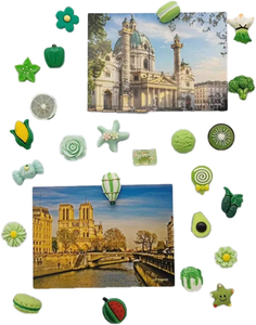 Juego de 32 Imanes de Resina Ecológicos y Duraderos para Refrigerador, Diseño Personalizado, Decoración Magnética Verde para el Hogar y la Cocina - Product Image 2