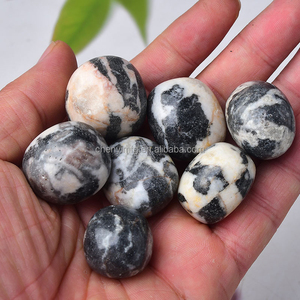 1-5 ס""מ טבעי שחור זברה אבן נפילה יין יאנג צ'אקרה איזון כיס אבן נפילה אבן חן ריפוי אבן דקל - Product Image 3