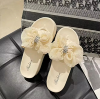 Sandales et mules fantaisie à nœud floral pour femmes, tendance mode estivale, mules compensées pour la plage