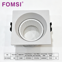 Support de Downlight Carré LED FOMSI Blanc Noir à Angle Réglable pour Ampoules LED MR16, Boîtier de Lampe LED, Cadre de Spot LED GU10 MR16