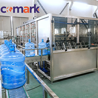 Ligne de production de remplissage d'eau de 5 gallons 150BPH-2000BPH, machine de lavage, remplissage et bouchage de barils pour usine d'eau potable en bouteille