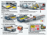 Sustrato Gráfico de Aluminio de Grado Industrial, Material para Pósteres Brillante y Resistente al Agua, Señalización Direccional Segura, Diseño ODM Profesional