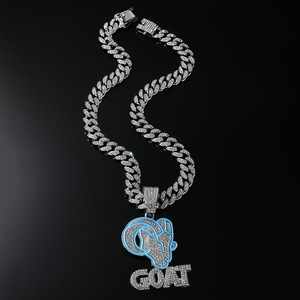 Nuevo Collar para Hombre 2026, Estilo Hiphop Rap, con Colgante de Letra GOAT, Estilo Urbano Punk, Chapado en Oro, Joyería de Moda al por Mayor - Product Image 2