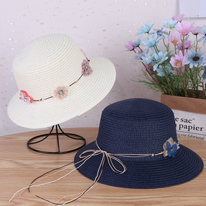 <span class=keywords><strong>2022</strong></span> nouveau Simple femme grande fleur parasol chapeau de paille respirant été mince chapeau de soleil pour la pêche en plein air voyage usage décontracté - Product Image 2