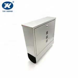 Stainless Steel Mailbox Post Boxes Wall Mounted Lockable Metal Mailboxes Outdoor Security Letter Newspaper Box