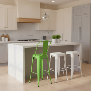 Tabouret de bar moderne en métal, chaise haute de bar, chaise de bar rouge en fer, chaises industrielles, tabouret pouvant être transformé en table - Product Image 6