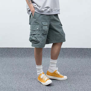 Bib celana pendek kargo pria, celana pendek kargo kantong fungsional keseluruhan - Product Image 2