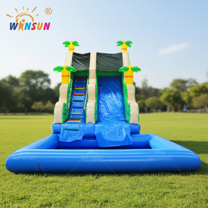 Toboggans aquatiques gonflables sur le thème de la lave de la marque WINSUN, lagoons aquatiques gonflables d'été, parcs aquatiques de divertissement à thème dessin animé - Product Image 1