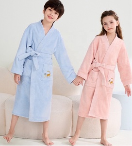 Albornoz <span class=keywords><strong>de</strong></span> Algodón Puro <span class=keywords><strong>de</strong></span> Alta Gama para Hombres y Adolescentes, Toalla Absorbente para Niñas, Camisón Térmico para Verano, Albornoz para Niños - Product Image 1