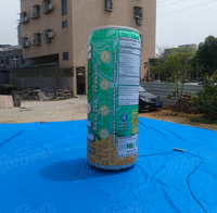 Ballon publicitaire gonflable géant de 2 m en forme de canette de bière, personnalisé, étanche, avec ventilateur intégré