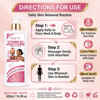 Vente Flash : Lotion Corporelle OEM ODM Vitamine B3 500ml – Éclat Nourrissant pour la Peau, Étiquette Personnalisée Disponible