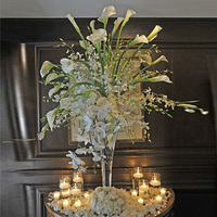Vase en verre transparent moderne, vase à fleurs haut et transparent, centre de table, support à fleurs, vase pour décoration d'événements et de mariages