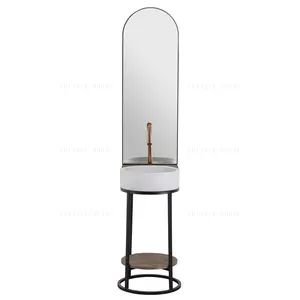 집 장식 인테리어 작은 화장 거울 금속 프레임 욕실 화장대 거울 세트 싱크대