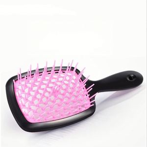 Brosse démêlante personnalisable avec logo, en plastique à mailles alvéolées, pour cheveux mouillés, avec fonction pagaie, brosse de douche ventilée, matériau des poils - Product Image 5