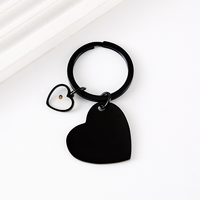 Porte-clés en acier inoxydable Ywyougang en forme de cœur, couleur personnalisable, gravable, cadeau vintage tendance