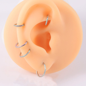 Anneau de nez en titane F136, boucle fermée, or, argent, opale, cristal, bijoux de piercing pour oreille, nez, cartilage - Product Image 2