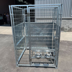 Hot Dipped Galvanized <strong>Dog</strong> Kennel Outdoor Covered <strong>Dog</strong> Kennels Outside Large <strong>Dog</strong> Enclosure Adjustable Feeder Bowl Playpen <strong>Fence</strong> - Product Image 1