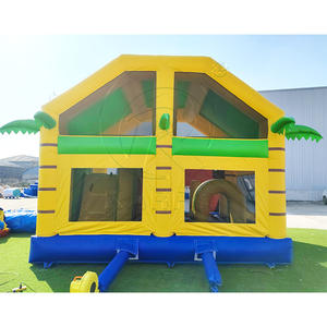 Castillo Inflable Comercial para Niños y Adultos, Castillo Inflable con Tobogán, Diseño de Jungla y León - Product Image 5