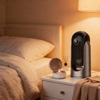 Chauffage d'appoint 2000W, double fonction chauffage et refroidissement, oscillation à 180 degrés, pour bureau, chambre, maison, salle de bain, avec certifications UL, CB, RoHS, FCC