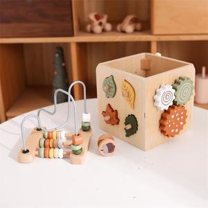 5 trong 1 hình dạng bằng gỗ phù hợp với Montessori Math Đồ chơi hộp bận rộn giáo dục Montessori đồ chơi Box Set - Product Image 2