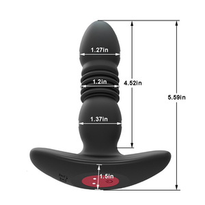 Consolador telescópico negro de próstata portátil, vibrador, juguetes para adultos, tapón Anal, masajeador de próstata vibratorio para hombres Gay - Product Image 2
