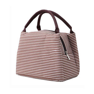 Sac isotherme Oxford à rayures, imperméable, isolé, avec fermeture éclair en aluminium, sac à déjeuner et à boissons portable pour étudiants, 24L, pour l'extérieur - Product Image 5