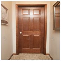 Porte intérieure en bois massif de style européen avec insert en verre pour la décoration d'appartements et de maisons