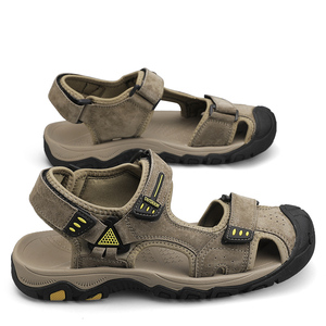 <span class=keywords><strong>Sandales</strong></span> pour hommes <span class=keywords><strong>de</strong></span> qualité supérieure, à bout ouvert, décontractées pour l'été, en cuir véritable, séchage rapide, semelle intermédiaire en caoutchouc, légères et respirantes - Product Image 1