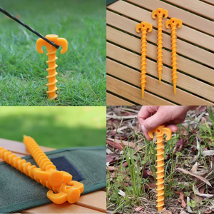 Estacas para Tienda de Campañ<span class=keywords><strong>a</strong></span> Personalizables al por Mayor, Estacas de Plástico con Rosca de Cuerno de Oveja, Resistentes al Viento, para Exteriores, para Playa - Product Image 3