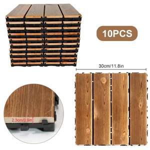 SHENGCHENG Carbonized Wood Premium DIY <b>Interlocking</b> Decking <b>Tiles</b> for Exterior and Interior Decor Balcony - Product Image 2