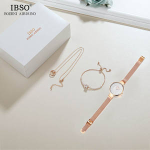 Cadeau de la Saint-Valentin IBSO Montre à quartz pour femme Ensemble Bracelet simple couleur argent Montre-bracelet pour femmes Relogio Masculino 8868 - Product Image 2
