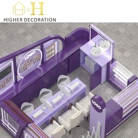 Kiosque de Salon de Manucure Exquis, Services de Beauté et de Manucure, Mobilier de Magasin pour la Vente d'Ongles Prêts-à-Poser