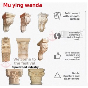 Capitales de Columna Romana Tallados en GRC, Decoraciones Modernas Minimalistas Chinas para Puertas de Armario, Cabeceras y Tiras de Madera para Sala de Estar - Product Image 4
