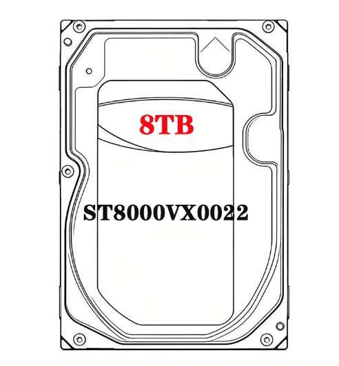 8TB ST8000VX0022 3.5" SATA 6Gb/s Internal Surveillance HDD 256MB Cache 24/7 Operation For Security NVR