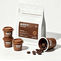 Sachet de café OEM mat à quatre soudures avec valve, logo personnalisé, fermeture éclair refermable, qualité alimentaire BOPP/AL/PE pour café moulu, grains de café, thé