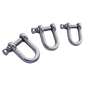 Marine Anchor Shackle Bolt Forelock Shackle Hook 14mm D Dee Shackle Hitch for Poultry Stainless Steel Silver Galvanized Us Type