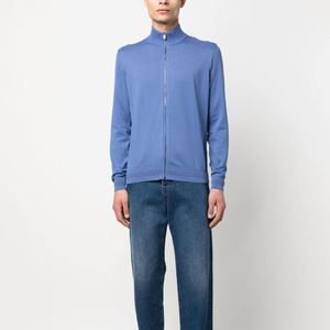 Pull en tricot personnalisé OEM ODM pour homme, cardigan en coton à fermeture éclair, pull en tricot d'hiver pour homme - Product Image 1