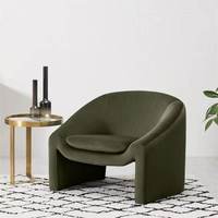 Fauteuil de salon design nordique en bois et flanelle, style simple et luxueux, populaire sur Xiaohongshu, tendance et confortable