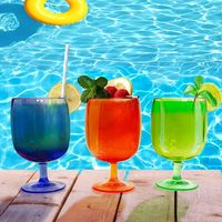 Verres à vin empilables à tige en plastique de 12 oz, gobelet à vin et eau en plastique acrylique de 12 oz gobelets empilables