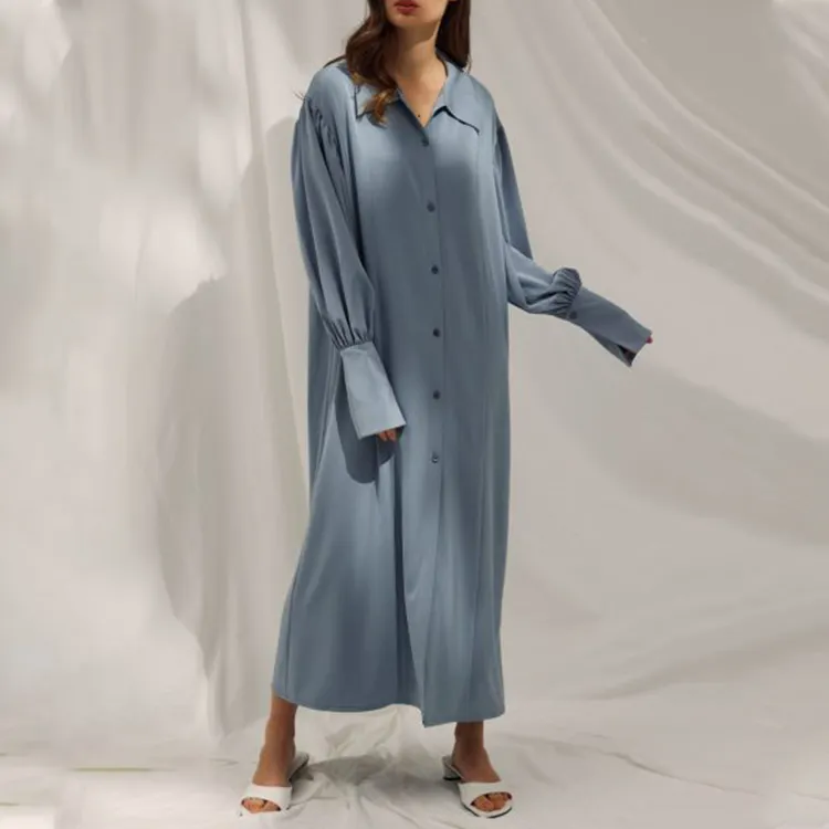 Oversized Maternity Wear Pregnancy Clothes Casual Shirt Dress Long Sleeves Fold Cuff Button Up Shirt Dress