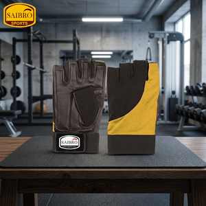 High Quality Unisex Neoprene Cowhide Leather Half-Finger Fitness <b>Gloves</b> for Gym <b>Weight</b> Lifting Bodybuilding Customized <b>Gloves</b> - Product Image 4