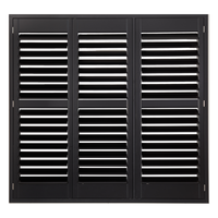 Volets en PVC noir de style australien Obturateur en bois massif Volet à persienne réglable avec cadre