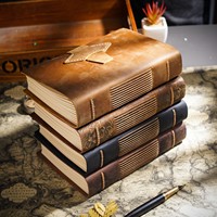 Journal de voyage A5 en cuir véritable fait main de qualité supérieure, reliure à la main, non ligné, cadeau pour homme, femme, artiste
