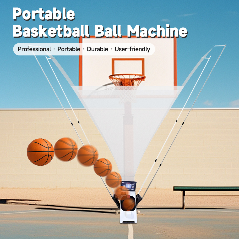 Automatic Basketball Shooting Machine Shoot Rebounder Net Shooter Potable Basketball with Display Screen Training Equipment