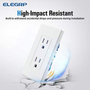 ELEGRP 매트 화이트 15A 125V 듀플렉스 콘센트, 주거용 학년 데코레이터 전기 벽면 콘센트 - Product Image 4