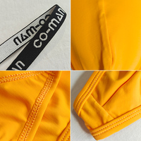 Sous-vêtements pour hommes personnalisés, jockstrap jaune à taille basse, boxer string, OEM, style sexy et luxueux, doux et respirant